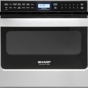 SHARP KB6524PSY Microwave Drawer Oven, 24-inch, 1.2 Cubic Feet, 950 Watt, Angled Touch Control Panel, Stainless Steel