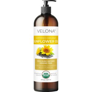 100% Pure and Natural Carrier Oil | High Oleic, Refined| Cooking, Skin, Hair, Body & Face Moisturizing