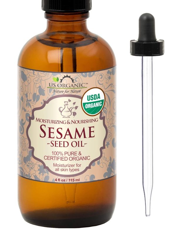 US Organic Sesame Seed Oil, USDA Certified Organic, Untoasted, Unrefined Virgin, 100% Pure & Natural, Cold Pressed, - Image 3