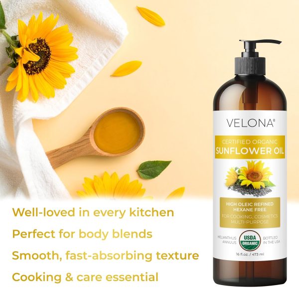 100% Pure and Natural Carrier Oil | High Oleic, Refined| Cooking, Skin, Hair, Body & Face Moisturizing - Image 3