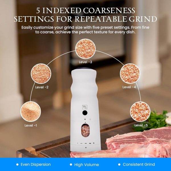 Aluminum Rechargeable Salt Grinder Refillable Heavy Duty Electric Himalayan Pink Salt Grinder, Kitchen Gadgets - Image 4