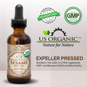 US Organic Sesame Seed Oil, USDA Certified Organic, Untoasted, Unrefined Virgin, 100% Pure & Natural, Cold Pressed,