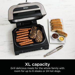Ninja DG551 Foodi Smart XL 6-in-1 Indoor Grill with Air Fry, Roast, Bake, Broil, & Dehydrate